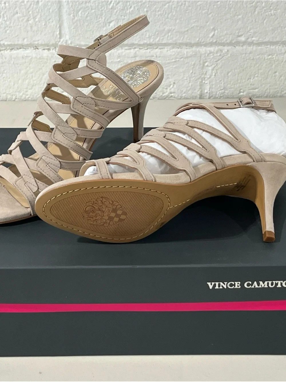 Vince Camuto Nude Strappy High-Heel Sandals